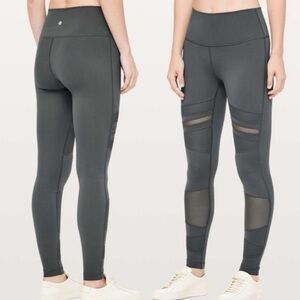 Lululemon 4 Wunder Under High-Rise Leggings Mix & Mesh 28" in Melanite Gym‎ Yoga